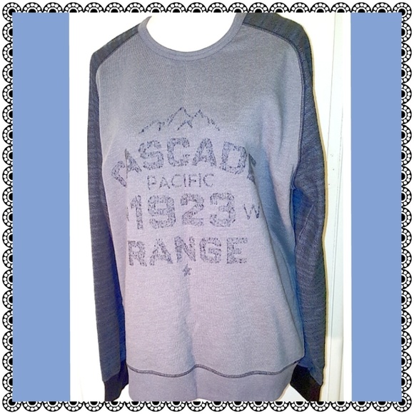 Mossimo Supply Co. Tops - Gray & blue pullover sweatshirt, contrasting arms